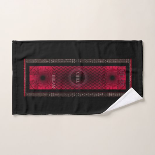Ensemble de serviettes rouge et noir profond et ch (Serviette à main)