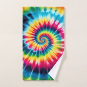 Ensemble de serviettes tie-dye arc-en-ciel psychéd (Serviette à main)