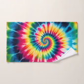 Ensemble de serviettes tie-dye arc-en-ciel psychéd (Serviette à main)