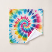 Ensemble de serviettes tie-dye arc-en-ciel psychéd (Gant de toilette)