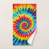 Ensemble de serviettes tie-dye arc-en-ciel psychéd (Serviette à main)