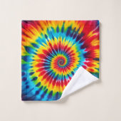 Ensemble de serviettes tie-dye arc-en-ciel psychéd (Gant de toilette)