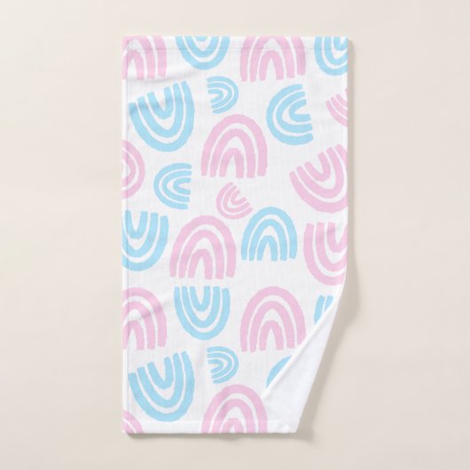 Ensemble de serviettes Trans Pride Pastel Rainbow (Serviette à main)
