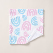 Ensemble de serviettes Trans Pride Pastel Rainbow (Gant de toilette)
