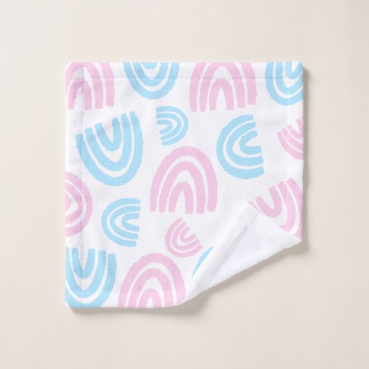 Ensemble de serviettes Trans Pride Pastel Rainbow (Gant de toilette)