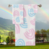 Ensemble de serviettes Trans Pride Pastel Rainbow