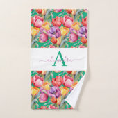 Ensemble de serviettes tulipes couleurs élégantes  (Serviette à main)