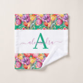 Ensemble de serviettes tulipes couleurs élégantes  (Gant de toilette)