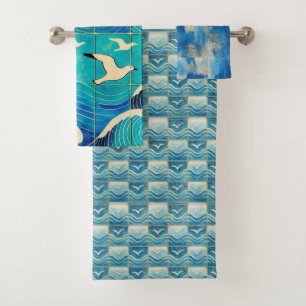 Ensemble de serviettes Vagues de l'océan Atlantiqu