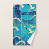 Ensemble de serviettes Vagues de l'océan Atlantiqu (Serviette à main)
