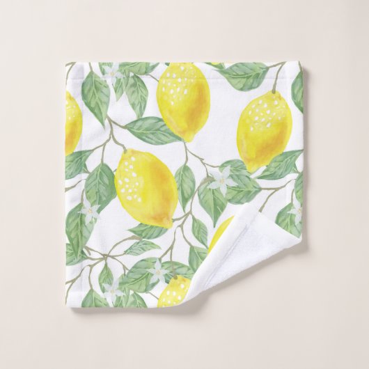 Ensemble de serviettes Vintage Lemon Vines (Gant de toilette)