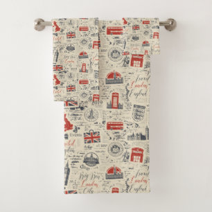 Ensemble de serviettes vintage Londres