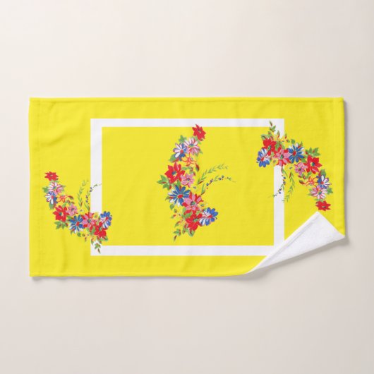 Ensemble de serviettes vintages à fleurs (Serviette à main)