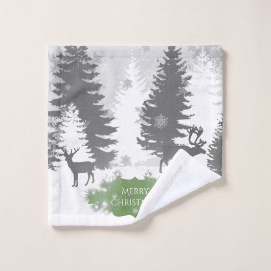 Ensemble de serviettes Winter Wonderland - Vert (Gant de toilette)