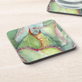 Ensemble de six dessous de verre d'aquarelle agave (Côté gauche)