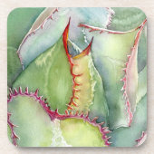 Ensemble de six dessous de verre d'aquarelle agave (Devant)