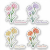 Ensemble de stickers aquarelle couleur douce Carna (Devant)