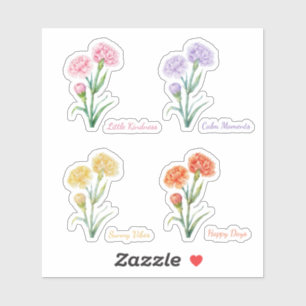 Ensemble de stickers aquarelle couleur douce Carna