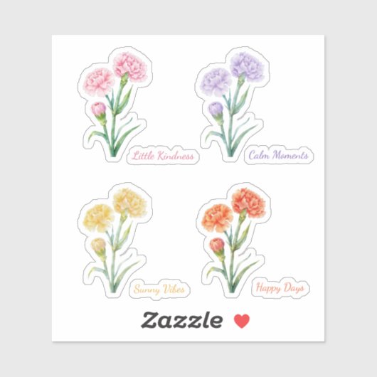 Ensemble de stickers aquarelle couleur douce Carna (Feuille)