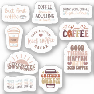 Ensemble de stickers café