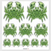 Ensemble de stickers Céltic Crabe Vert (Feuille)