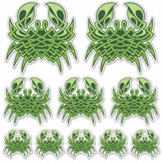 Ensemble de stickers Céltic Crabe Vert (Devant)
