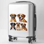 Ensemble de stickers Chiens avec visage détaillé (Sur valise)