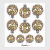 Ensemble de stickers Clan Currie Lion Crest (Feuille)