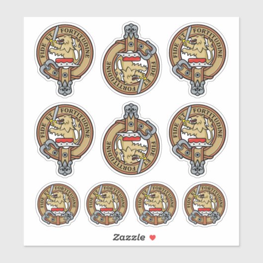 Ensemble de stickers Clan Farquharson Crest (Feuille)