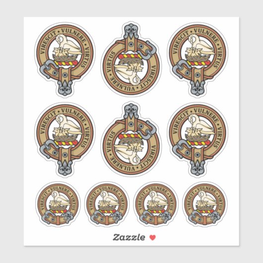 Ensemble de stickers Clan Stewart Crest (Feuille)