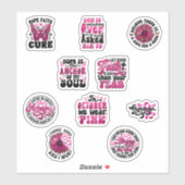 Ensemble de stickers contre le cancer du sein (Feuille)