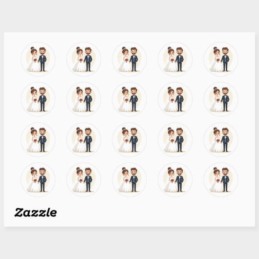 Ensemble de stickers Couple mariage (Feuille)