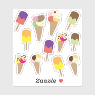 Ensemble de stickers crème glacée