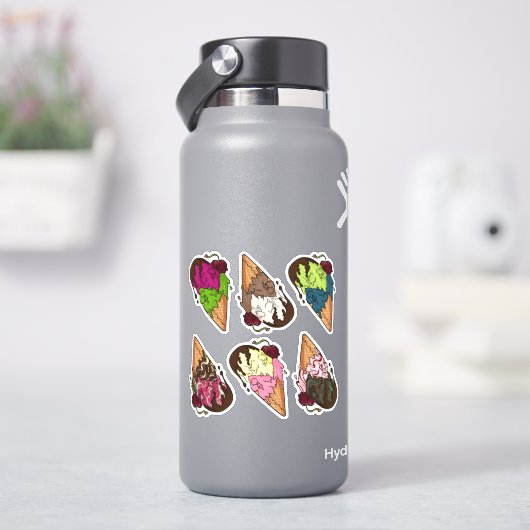 Ensemble de stickers Crème glacée de crâne doux mo (HydroFlask)