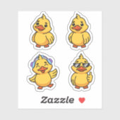 Ensemble de stickers de canards de dessin animé mi (Feuille)