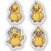 Ensemble de stickers de canards de dessin animé mi (Devant)