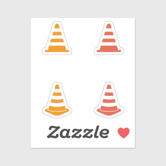 Ensemble de stickers de cônes de circulation (Feuille)