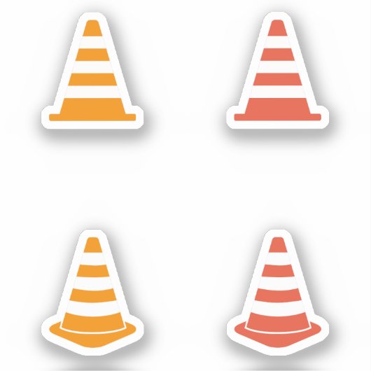 Ensemble de stickers de cônes de circulation (Recto)