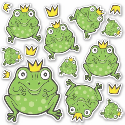 Ensemble de stickers de dessin de grenouille (Devant)