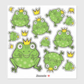 Ensemble de stickers de dessin de grenouille (Feuille)