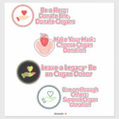 Ensemble de stickers de don d'organes (Feuille)