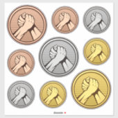 Ensemble de stickers de lutte contre les bras (Feuille)