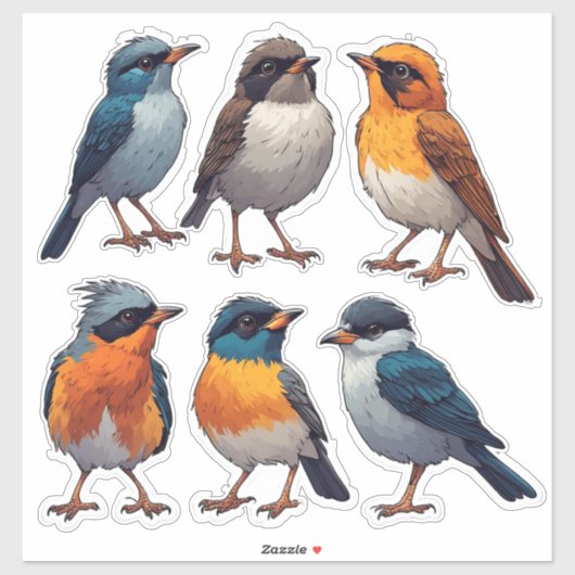 Ensemble de stickers de rossignol 🐦 (Feuille)