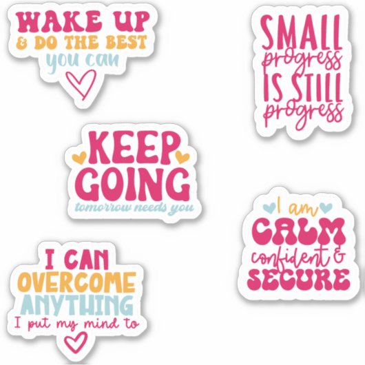 Ensemble de stickers de santé mentale motivationne (Devant)