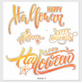 Ensemble de stickers de script Halloween éffrayant (Feuille)