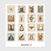 Ensemble de stickers de style timbres-poste Hallow (Feuille)