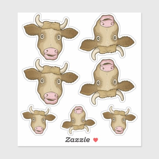 Ensemble de stickers de vache surpris (Feuille)
