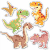 Ensemble de stickers Dinosaure Carton mignon (Devant)