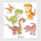 Ensemble de stickers Dinosaure Carton mignon (Feuille)