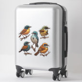 Ensemble de stickers d'oiseaux chanteurs de printe (Sur valise)